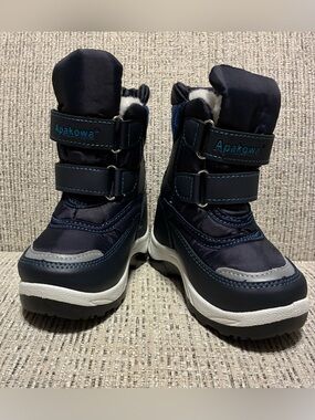 Apakowa Navy Insulated Kids' Waterproof Snow Boots